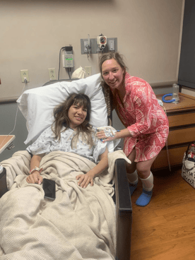 Crystal and Karen in the hospital